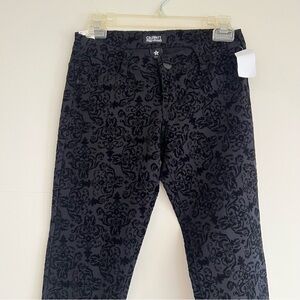 NWT Celebrity Pink Jeans, damask velvet detail skinny pants, size 3